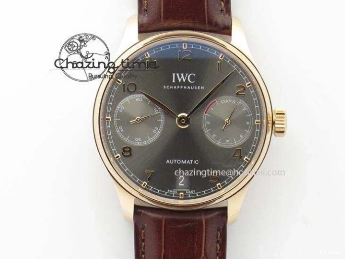 MIROTIME 1219 Unisex Portuguese Real PR RG IW500702 ZF 1:1 Best Edition On Brown Leather Strap A52010 V 7303